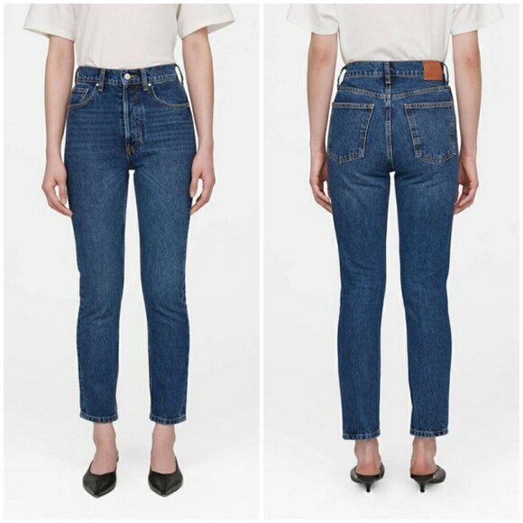 💕ANINE BING💕 Sonya Jean ~ Button Fly Mid Indigo Blue 27 NWOT - Picture 8 of 16